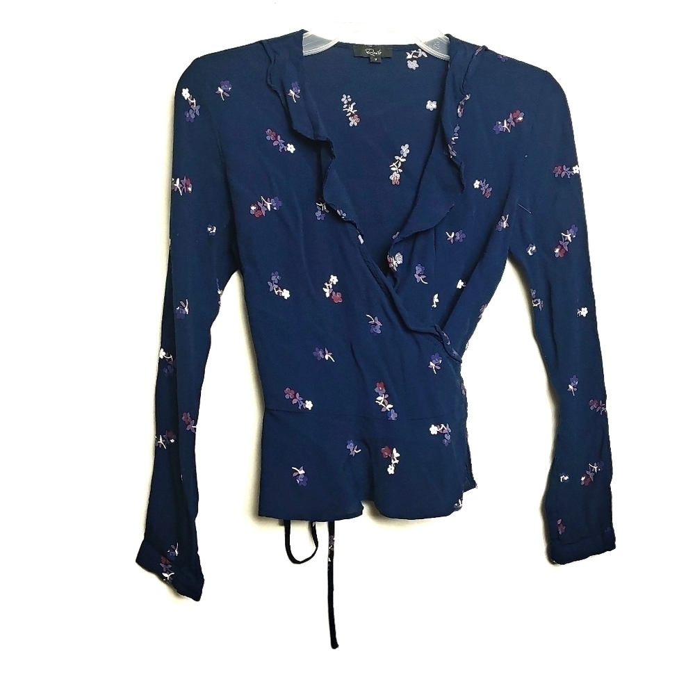 Rails | NWOT Simone Navy Floral Wrap Blouse